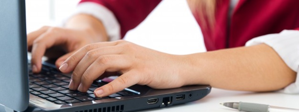 Girl working on laptop